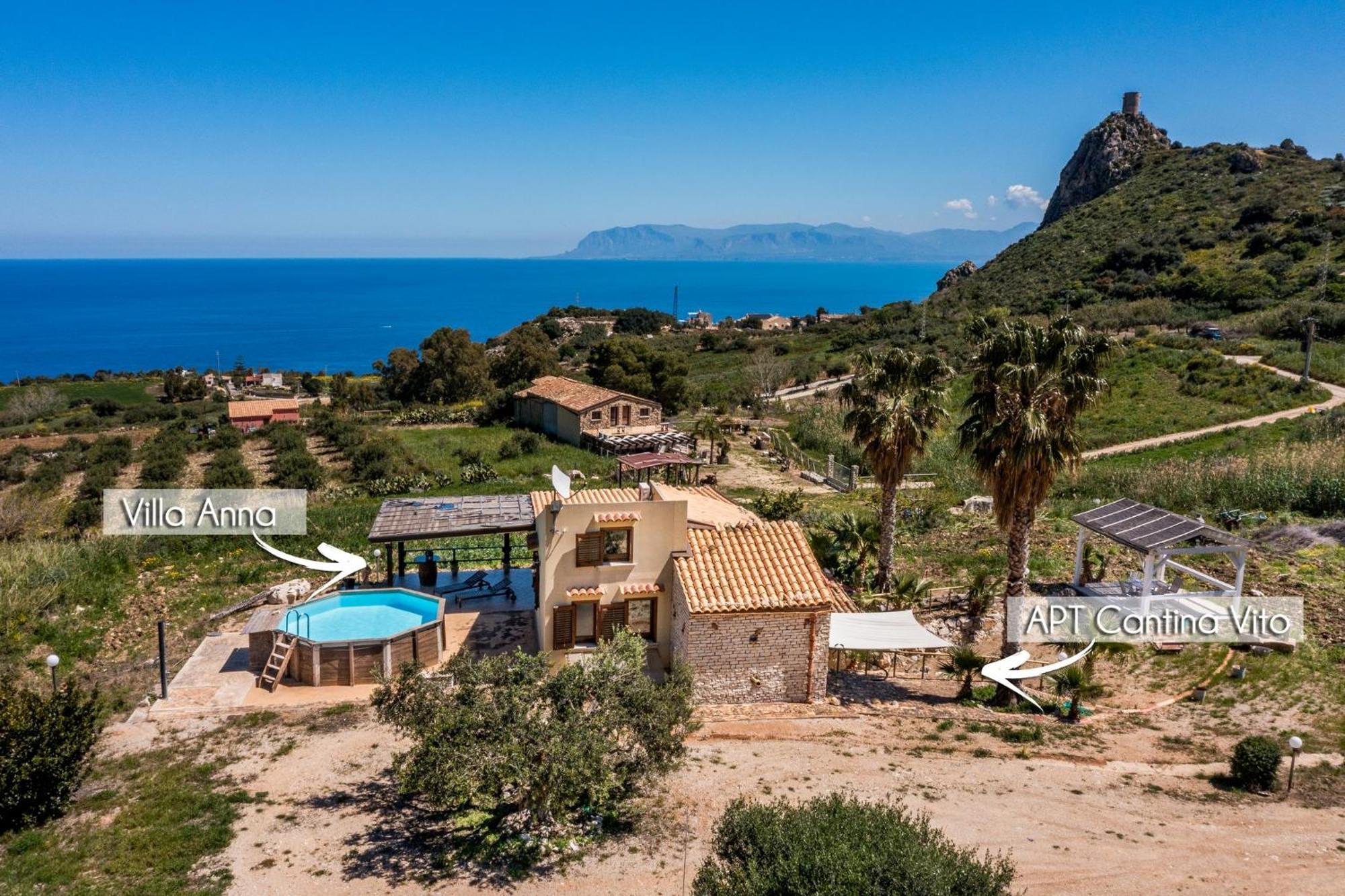 Apt Villa Anna E Apt Cantina Vito Vicinissimi Alla Riserva Dello Zingaro Scopello  Exterior photo