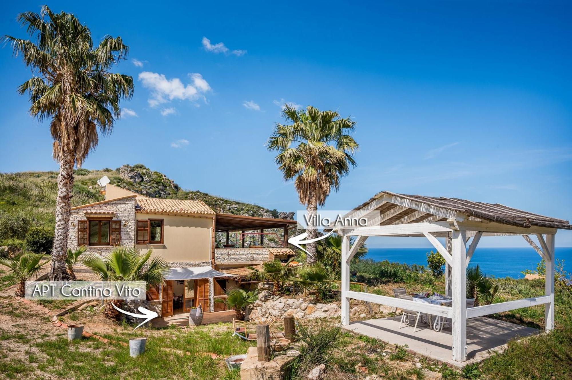 Apt Villa Anna E Apt Cantina Vito Vicinissimi Alla Riserva Dello Zingaro Scopello  Exterior photo